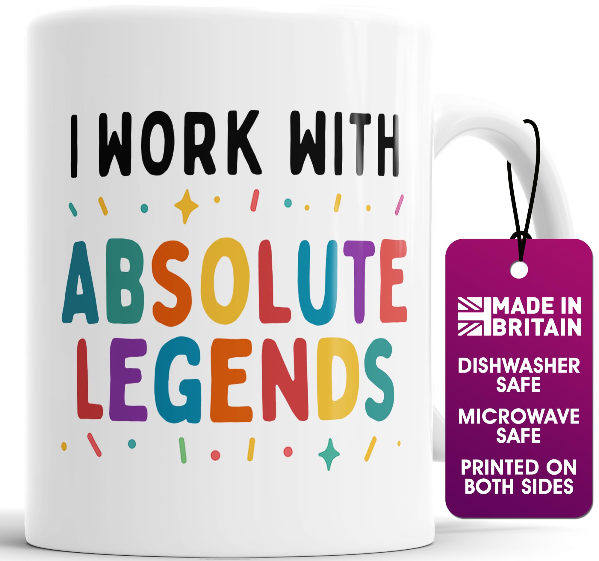 Faithful Prints Funny Work Colleague Mug - “I Work with Absolute Legends” Gift, Office Mug, Secret Santa & Birthday Workmate Present, Office Humour Tea or Coffee Cup