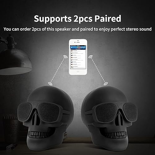 Miniatura 4 de Altavoz de calavera inalámbrico portátil único esqueleto Bluetooth Altavoces decoraciones de Halloween para fiesta de regalo Soporta TFUSB DriveAUX