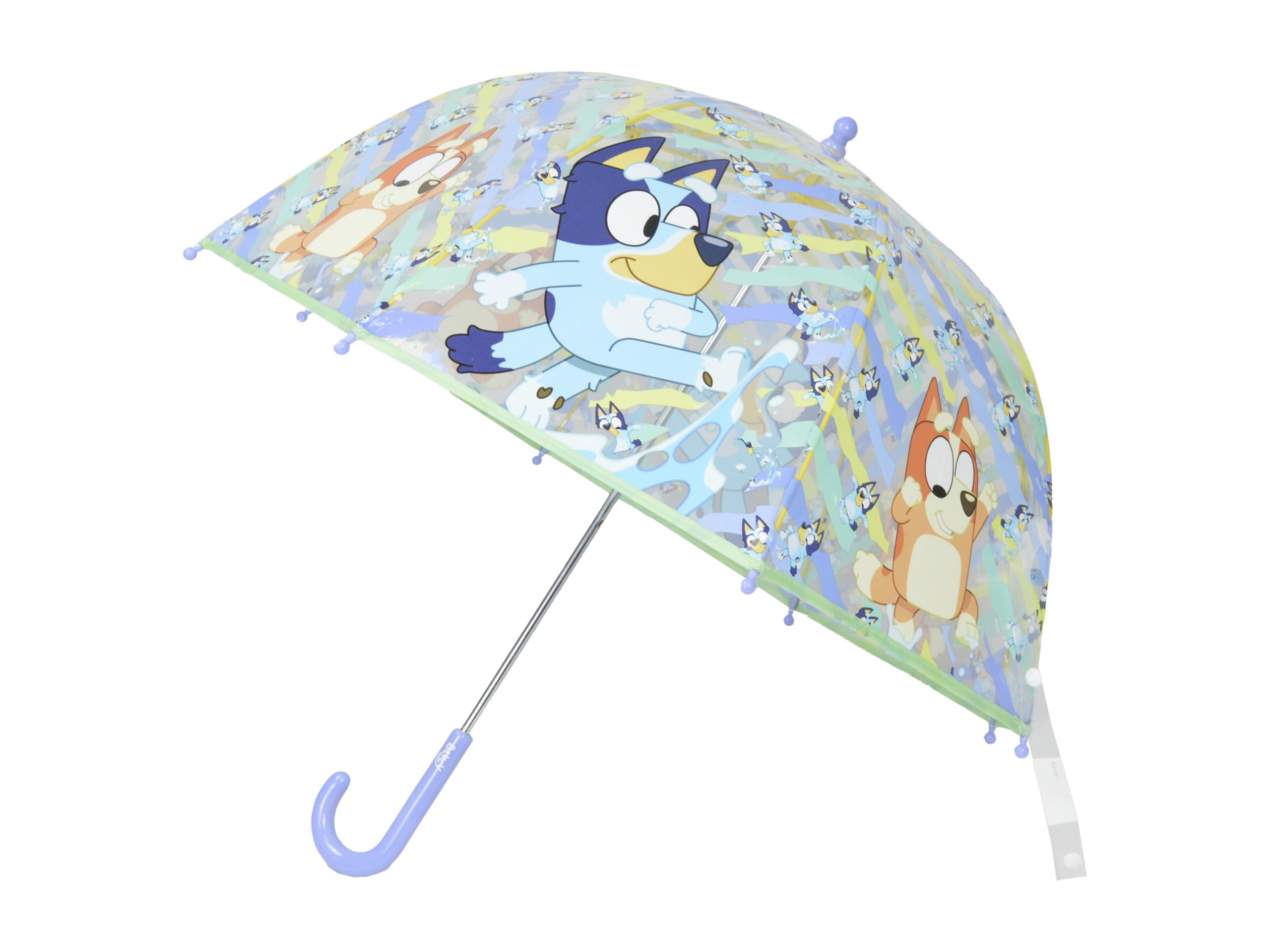 CYPBRANDS Bluey- Children's Umbrella, Bubble, Transparent, Manual Umbrella, 48 cm, Multicoloured, Official Product, transparent
