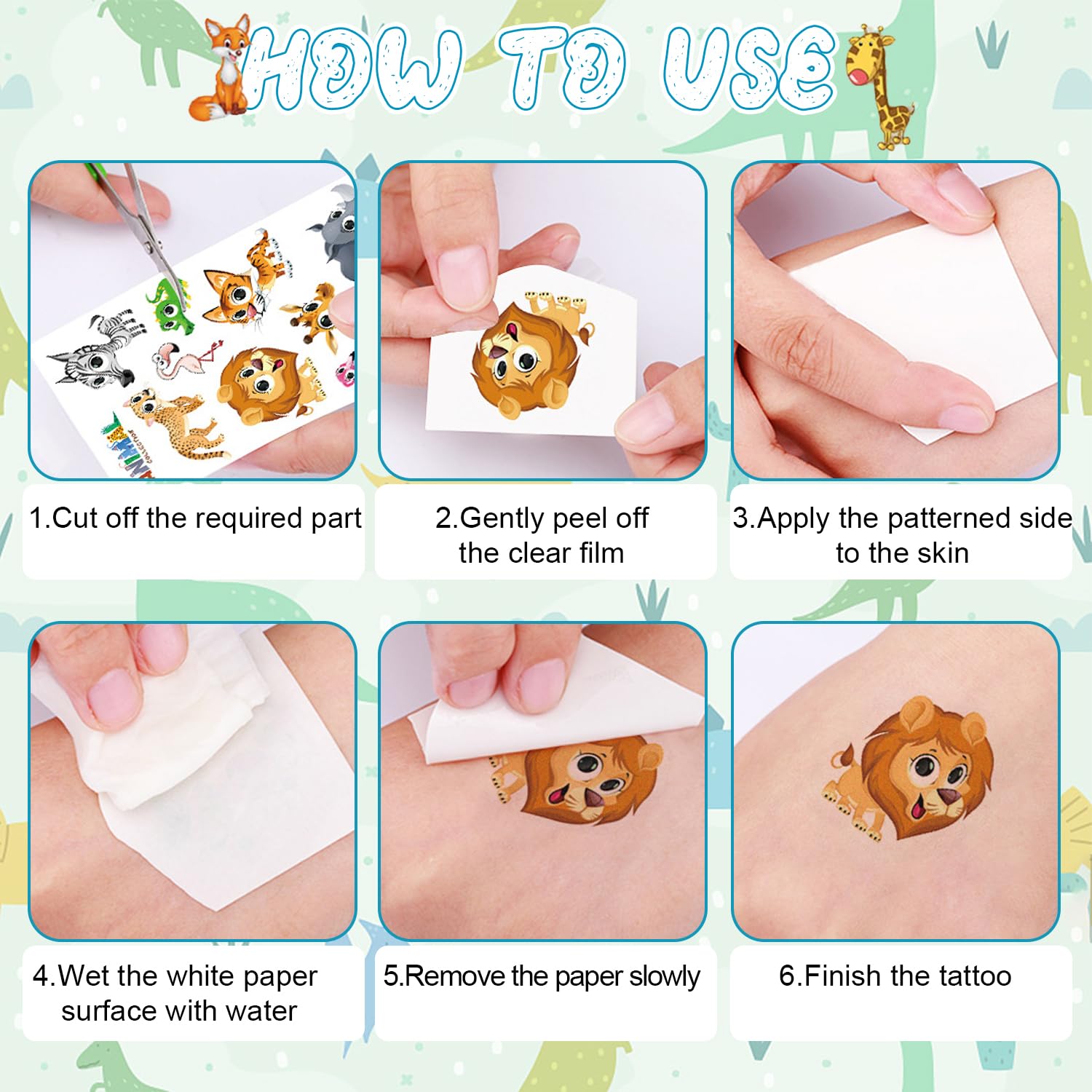 Set Maschere Animali Da Colorare Per Bambini - 24 Maschere Di Carta + Tatuaggi - Per Feste E Halloween - Foto 4