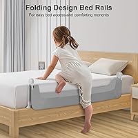 Vista 2 de Riel de cama para niños pequeños, rieles para camas infantiles abatibles para cama individual, matrimonial, Queen, King, litera, protector de riel