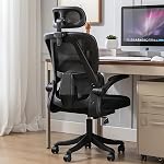 Ergonomic Office Chair - White | Adjustable High Back Mesh Desk Chair with Lumbar Support,Flip-Up Arms | Home Office,Gaming,Study