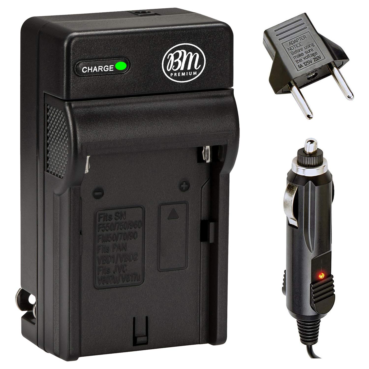 BM NP-F330, NP-F550, NP-F970 Battery Charger for Sony PXW-Z150, NEX-EA50M, FDR-AX14K, HDR-AX2000, FX1, FX7, FX1000, HVR-HD1000, V1U, Z1U, Z5U, Z7U, HXR-NX5U, MC2000U, MC2500, HXR-NX100 Camcorders