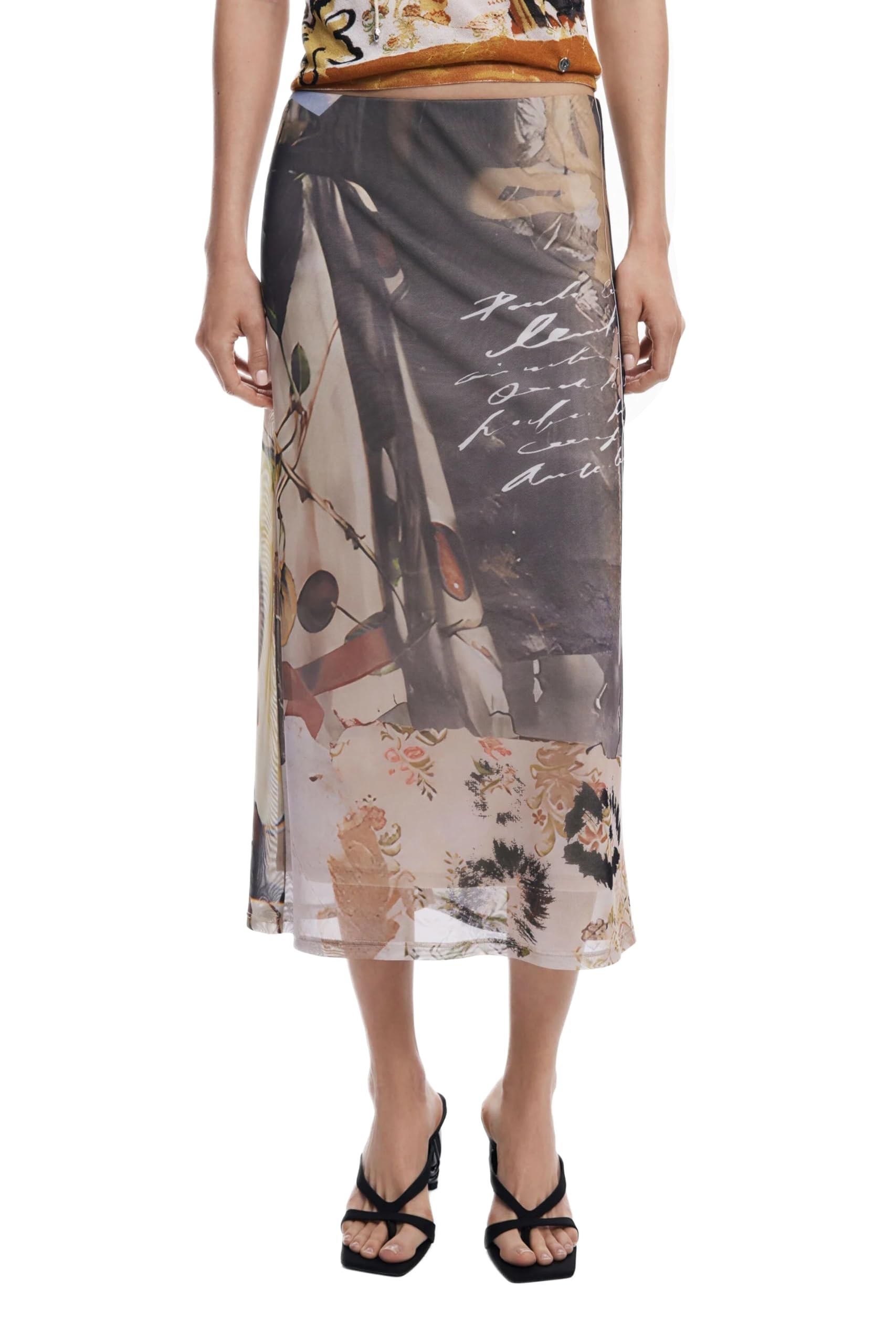 DESIGUAL GONNA LONGUETTE DONNA BEIGE