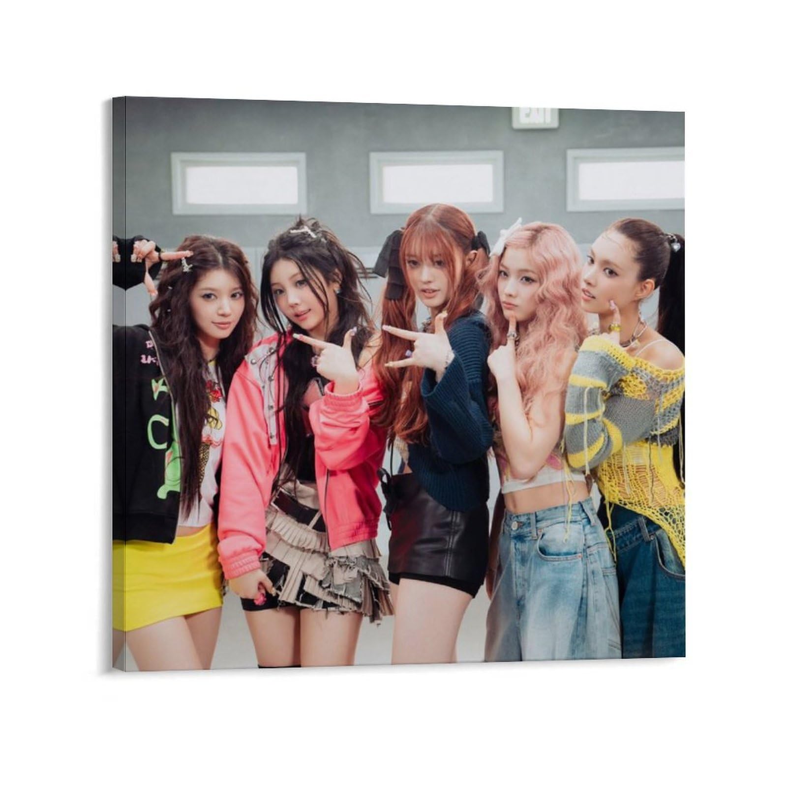 ZYRYINC Korean Girl Group Illit Artistic Portrait Poster7 Canvas