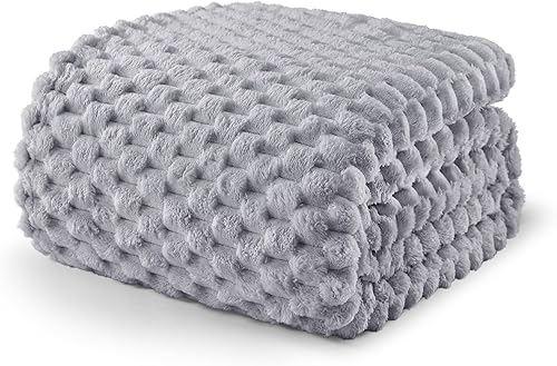 Exclusivo Mezcla Manta de forro polar de franela de tamaño individual, 60 x 80 pulgadas, nubes 3D, elegante manta de cama de terciopelo jacquard,