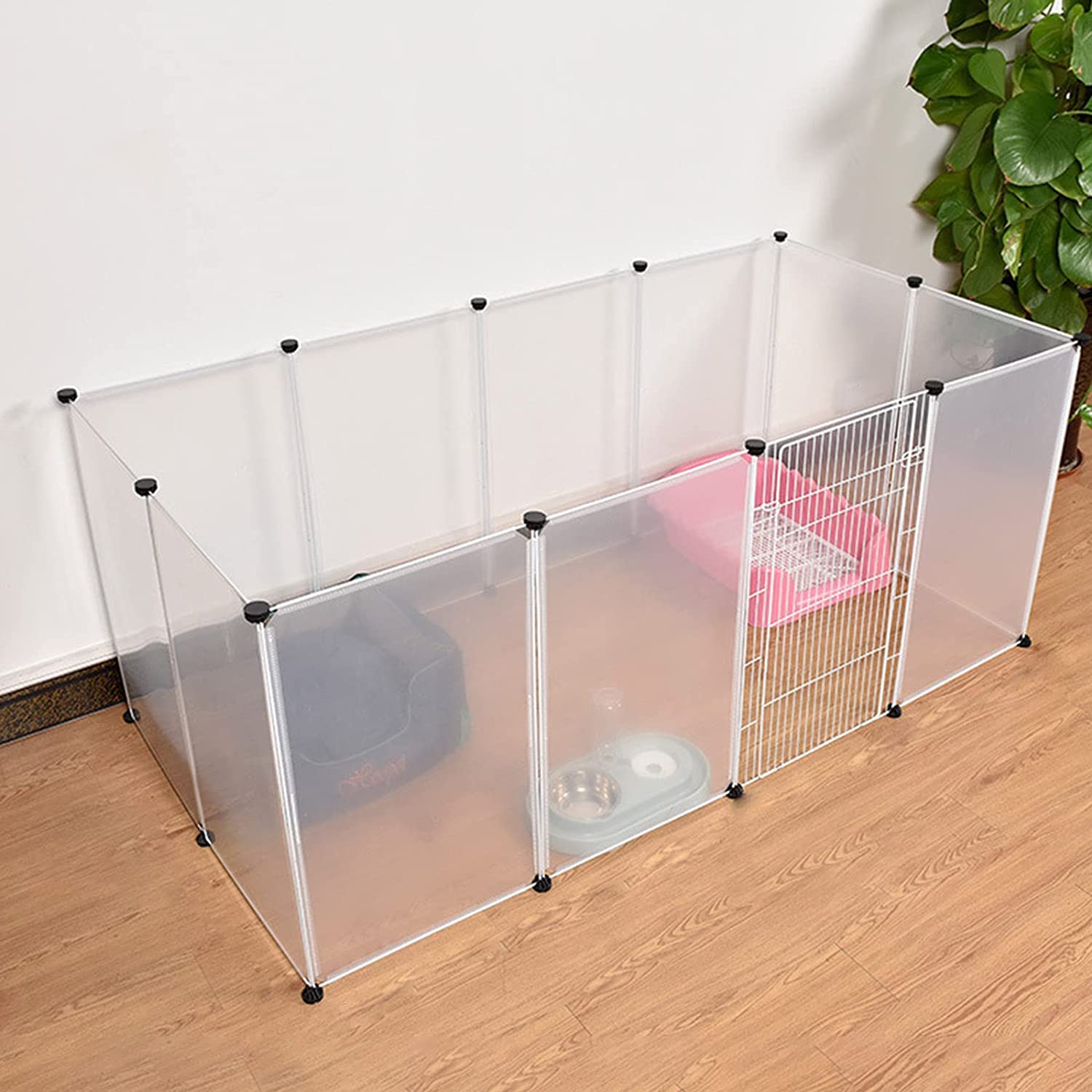 BICIBO Bolígrafo para Mascotas - Tamaño y Altura Ajustables Gratis del corralito para Mascotas - Valla de plástico para Mascotas pequeñas y Plegables Corralito para Perros,Gatos y Cachorros -8 Pane