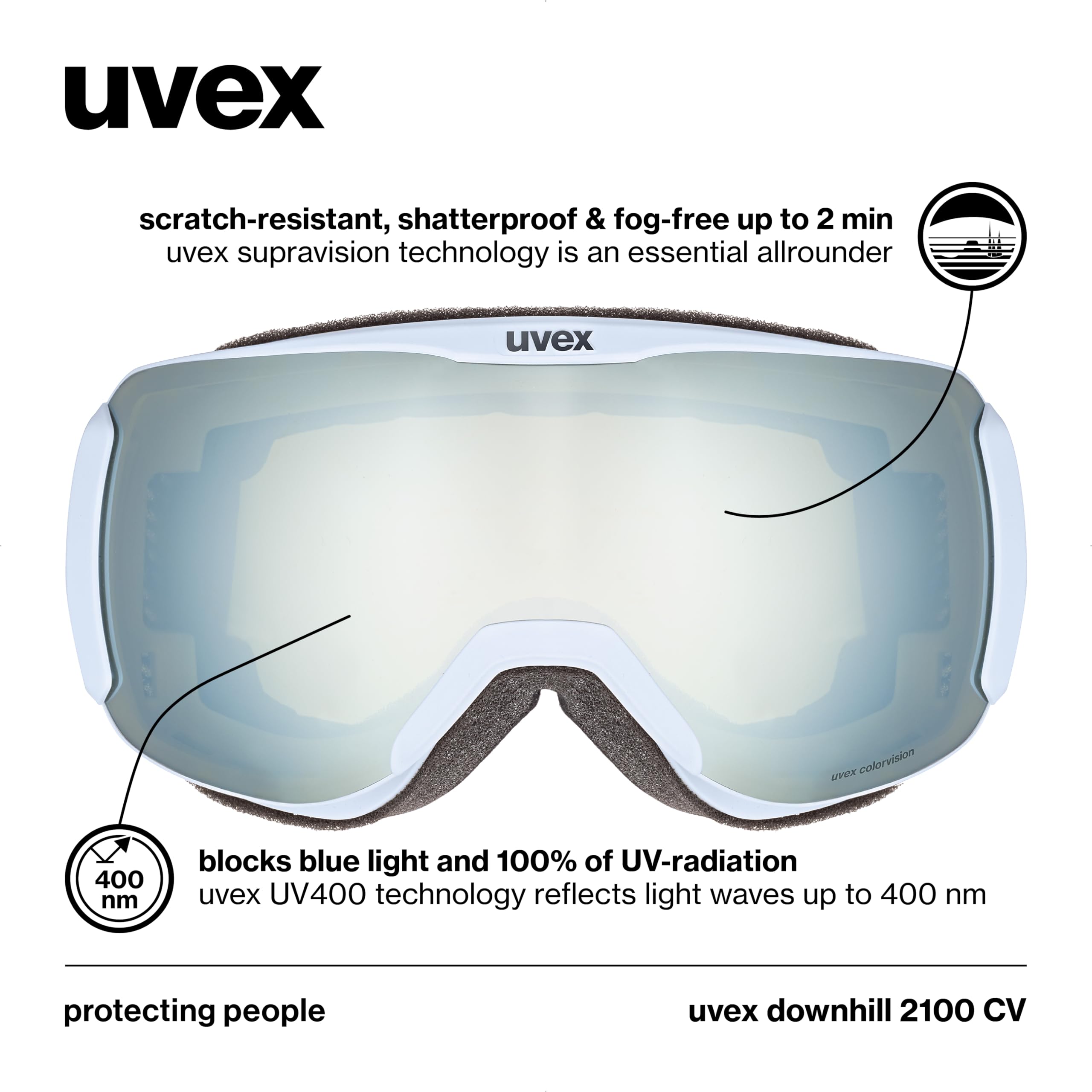 Uvex Downhill 2100 CV Lunettes de Ski, Uni