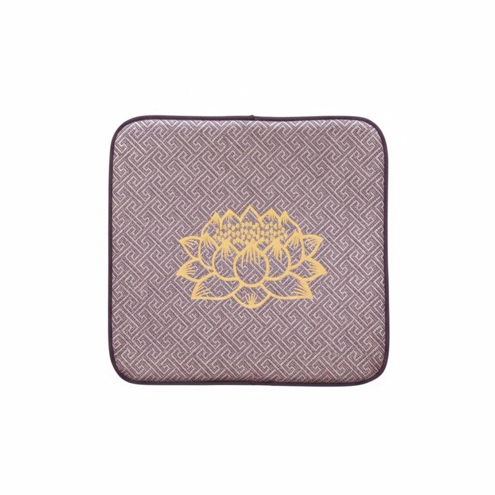 Woven Meditation Mat Non-Secure Seating Pad Breathable Floor Seating Pad for Prayer Users, Meditators, Outdoor 50-50cm Ruyi Coffee Lotus-image-11