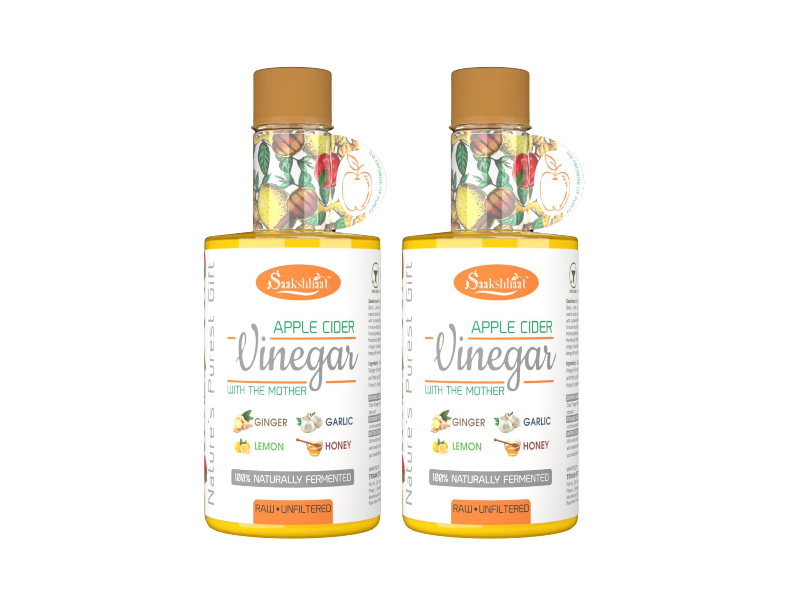SAAKSHHAAT Apple Cider Vinegar With Mother|Combo Pack Of 2|Ginger, Garlic, Lemon And Honey|Raw|Unfiltered|Unpasteurized|800 Ml (B0DB58HRW4) Amazon Price History, Amazon Price Tracker