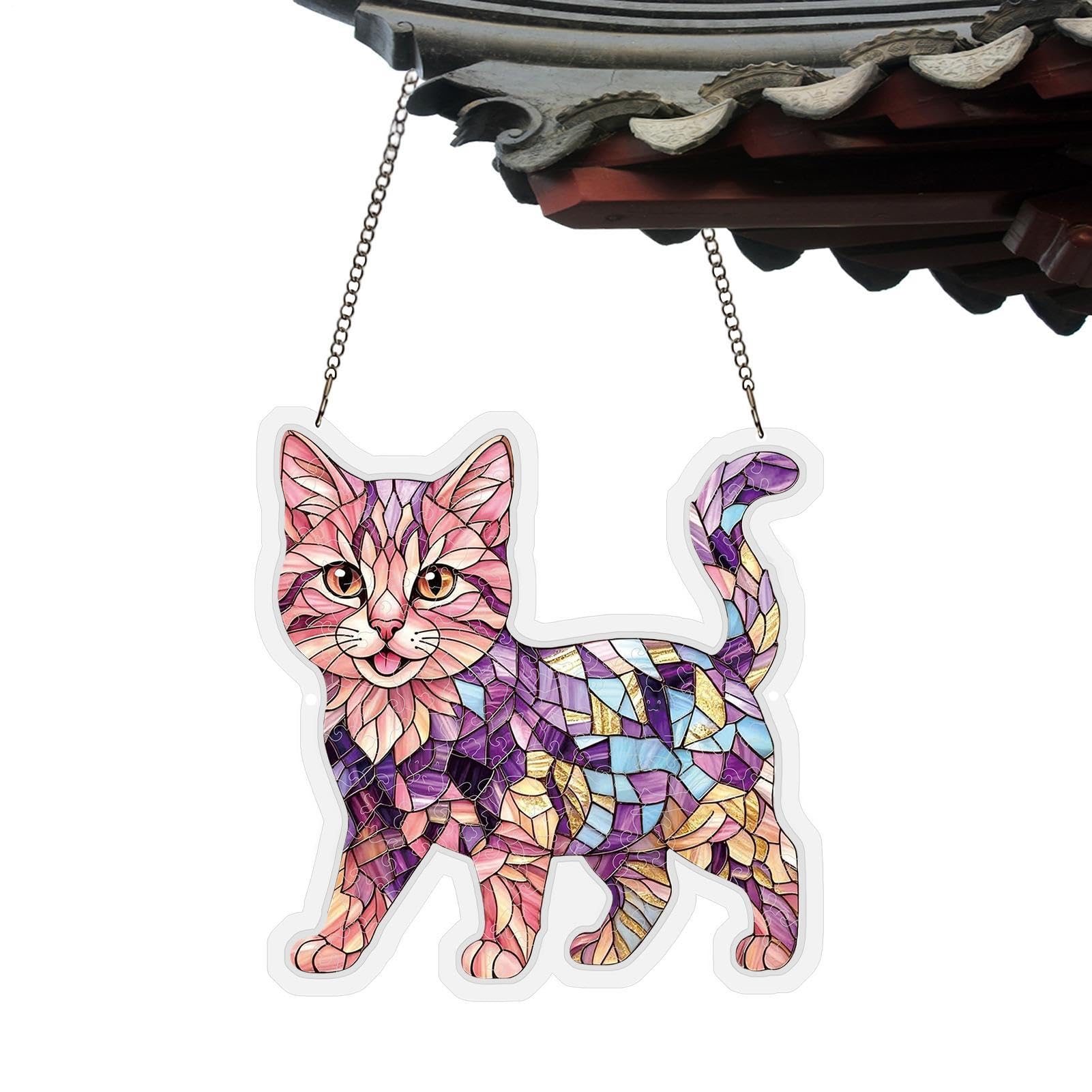 Acchiappasole Puzzle in Acrilico Decorazione Gatto Fai Da Te