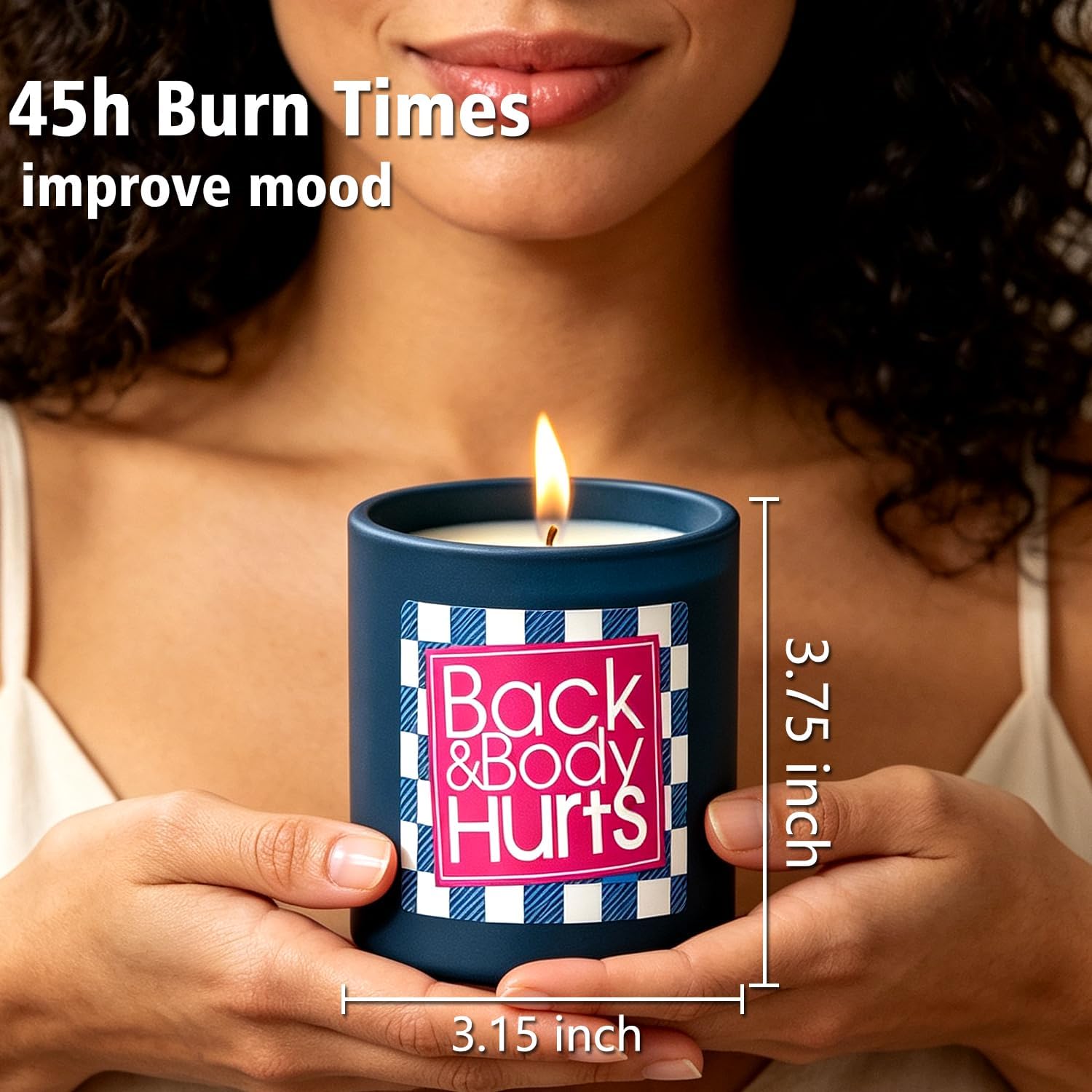 Funny Happy Birthday Gifts for Women Men, Unique Christmas Candle Gifts for Him Her, Mom Dad Wife Sister Best Friend, Funny 30th 40th 50th 60th Birthday Gift Back and Body Hurts Candle