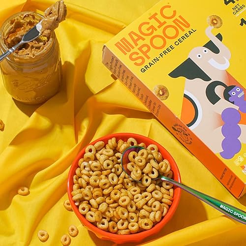 Miniatura 6 de Cereal Magic Spoon - Paquete de 4 piezas de Peanut Butter mantequilla de maní - Cereal para el desayuno keto sin gluten y sin granos bajo en