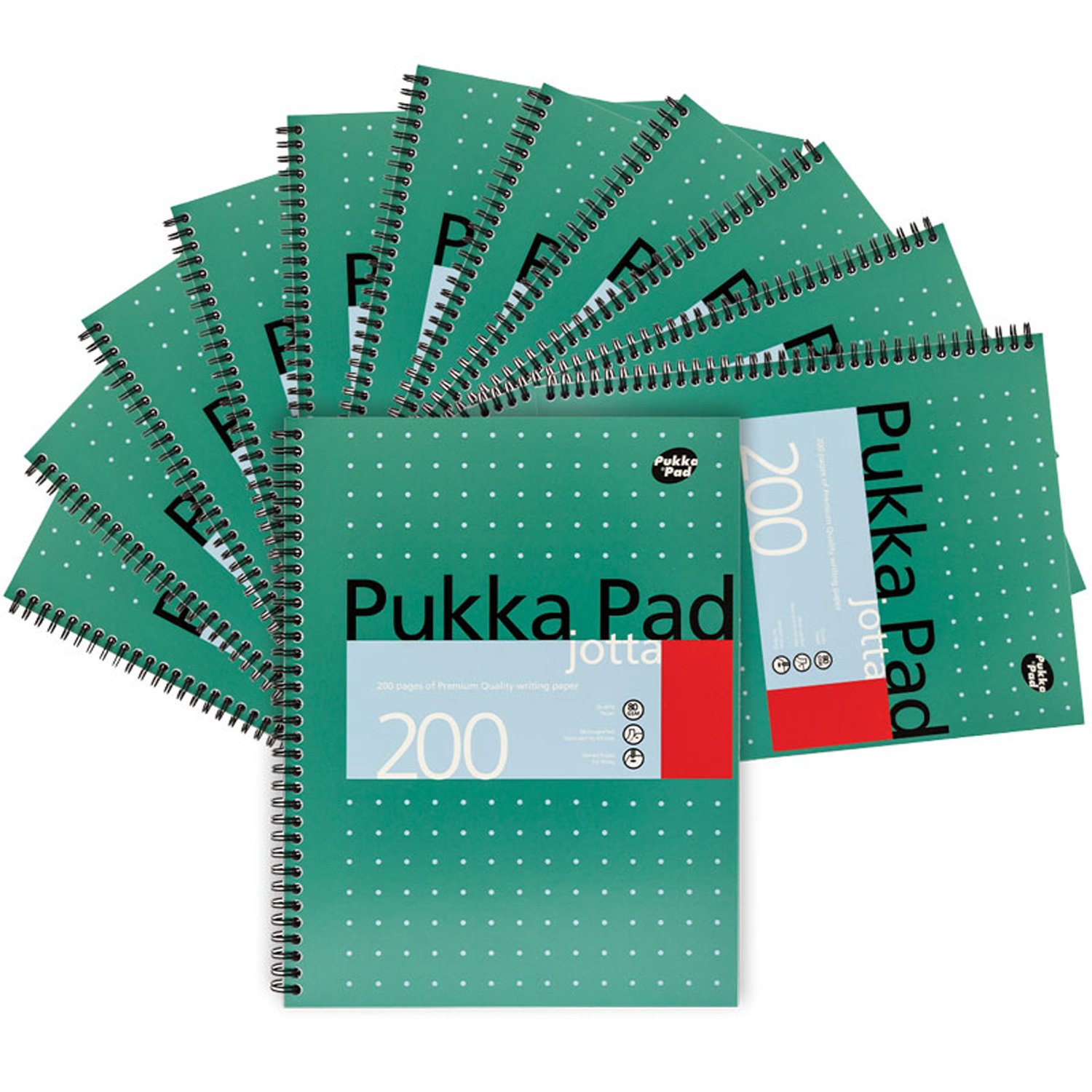 Jotta Notizblöcke, A4, Spiralbindung, metallisch, 200 Seiten, 12 Stück