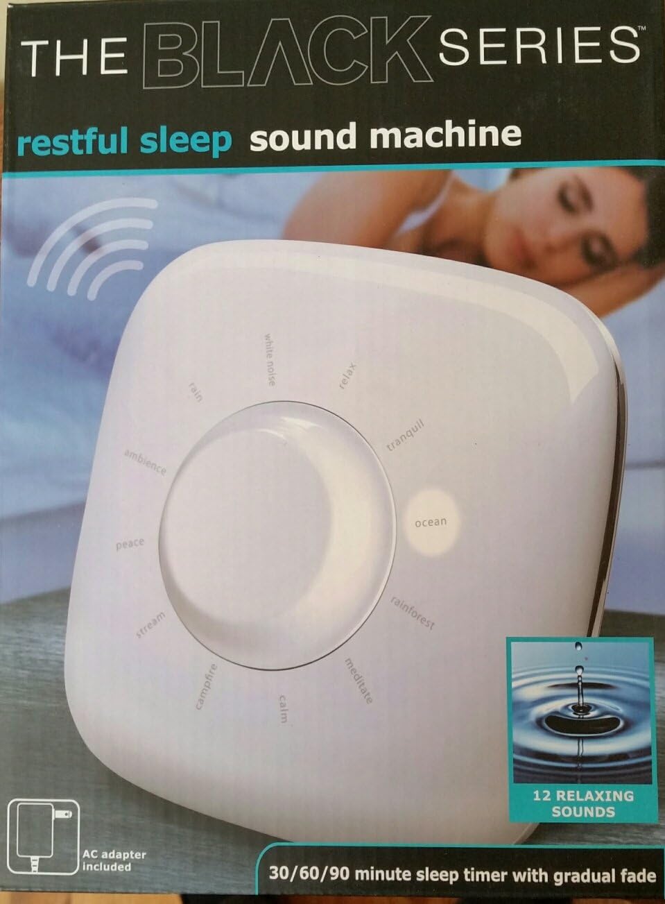 Restful Sleep Sound Machine - 12 Replacing Sounds - The Black Series