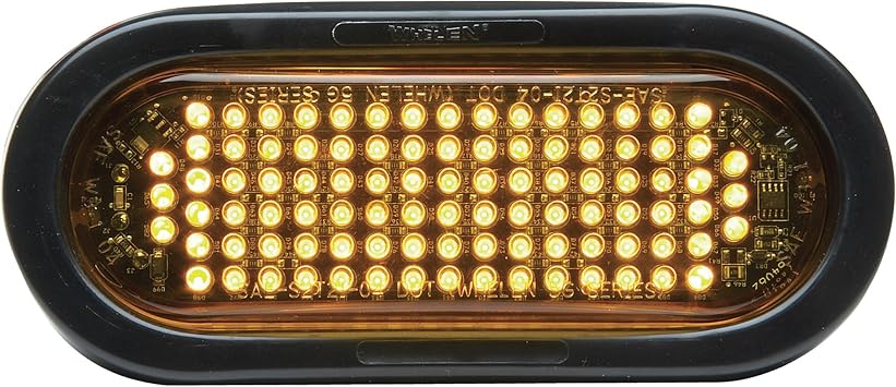 Whelen 6in. Oval Flashing LED Warning Light - Amber Lens, Model Number 5GA00FAR
