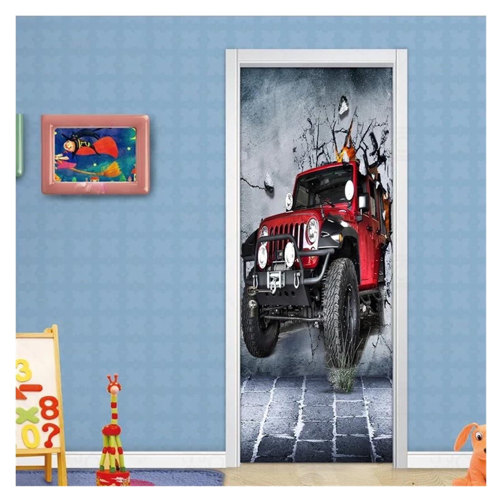 Sticker créatif affiche cassé mur effet 3D relief pour décoration chambre