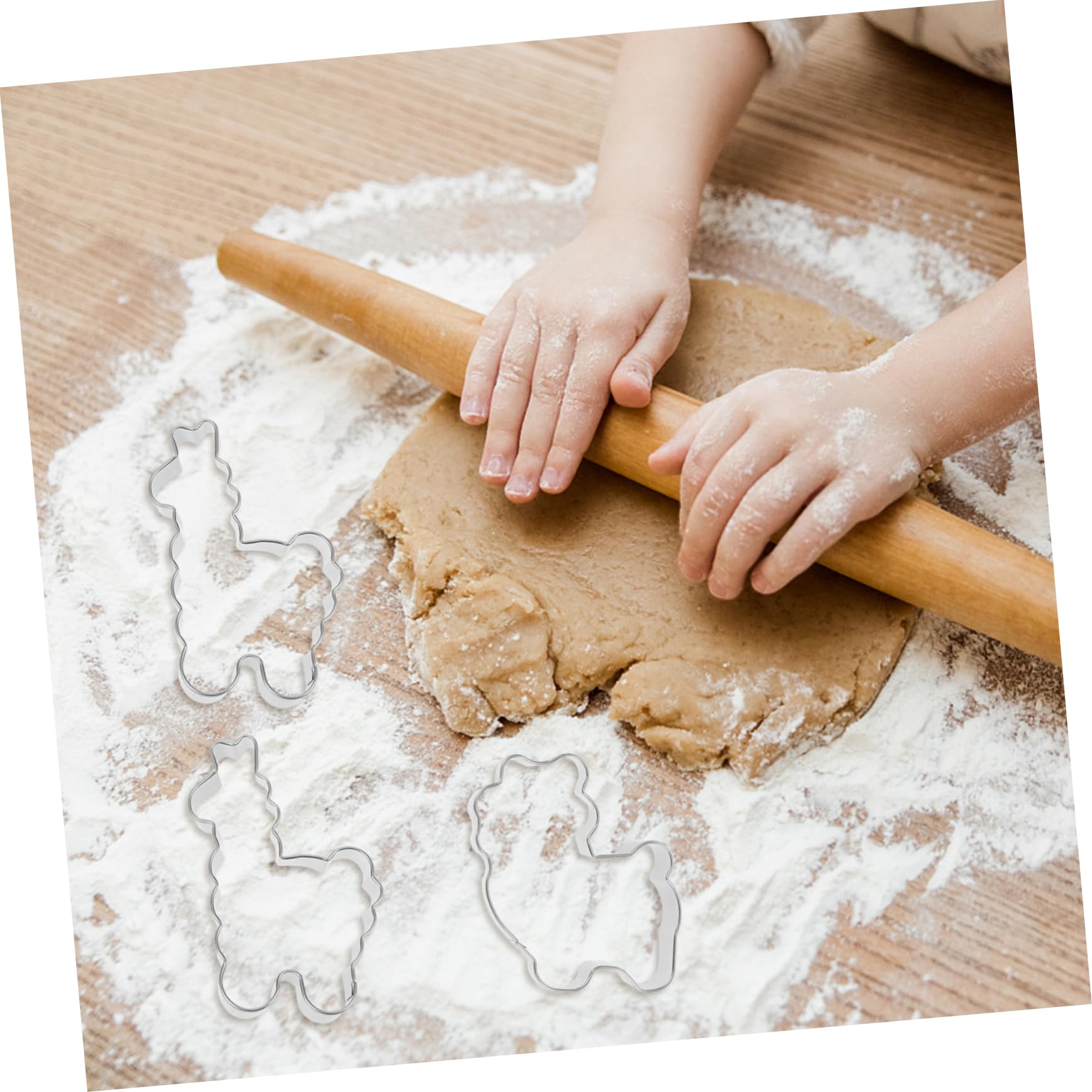 SOLUSTRE Alpaka Ausstechformen Geschenk zu Weihnachten Keksausstecher aus Edelstahl 4 Stück 4stücke Backzubehör für Selbstgemacht Backen für Plätzchen und Obst