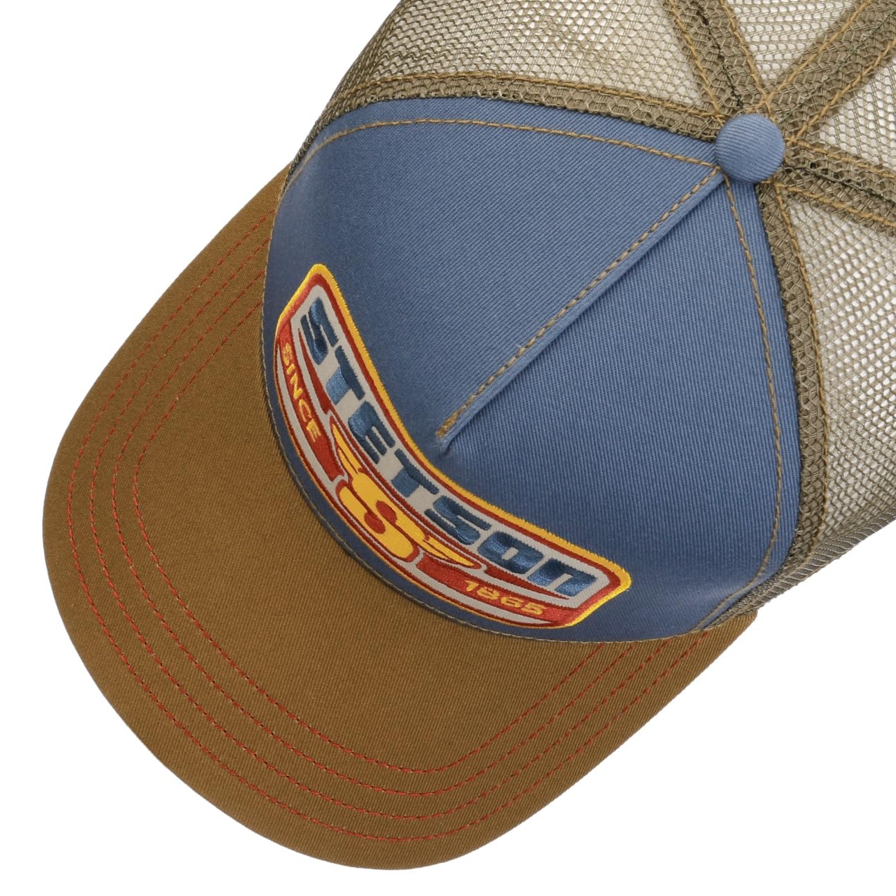 Stetson Desde 1865 S Patch Trucker Gorra para mujeres/hombres, malla de béisbol a presión, con pico, pico para todas las estaciones, primavera, verano, otoño e invierno