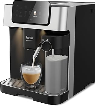 Beko CEG7304X - Cafetera automática con lechera, digital, preperfusión automática, presión 19 bar, negro, 27,5 x 40,5 x 34 cm1