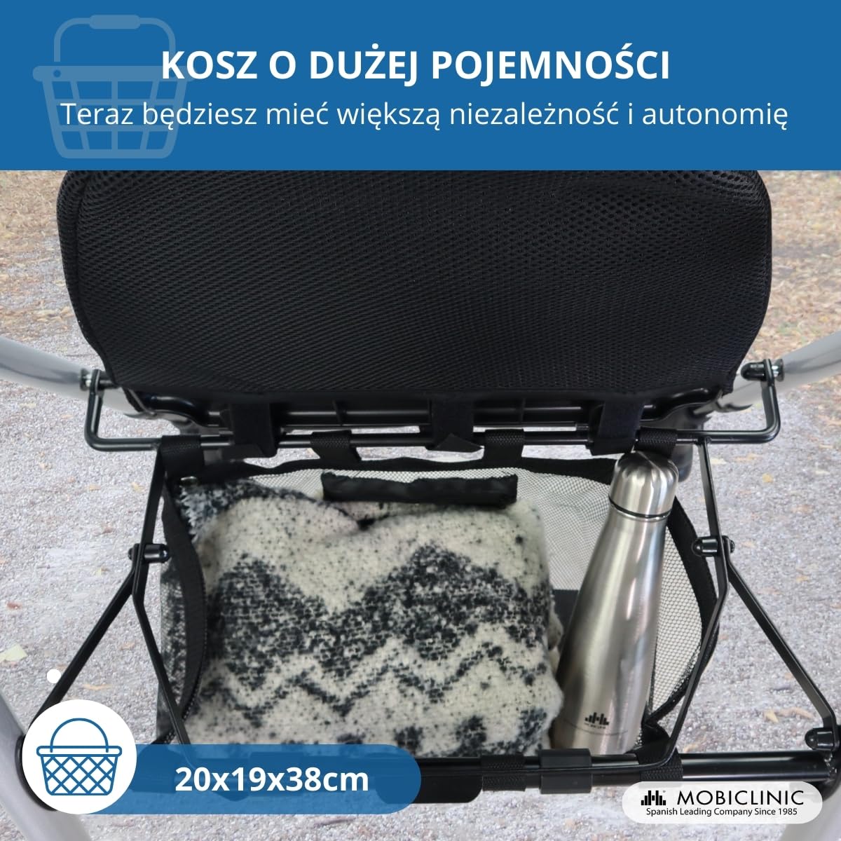 Podpórka czterokołowa | aluminium | Siedzisko i oparcie | ciśnienie hamowania | 4 koła | Premium | Dehesa | Mobiclinic
