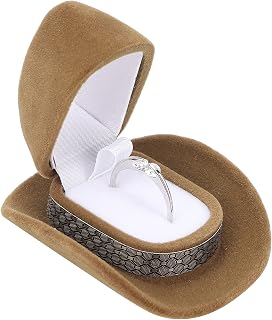 Cowboy Hat Jewelry Box, Hat Shaped Ring Box Organizer Wedding Engagement Ring Display Holder Ring Box for Wedding Ceremony, Engagement