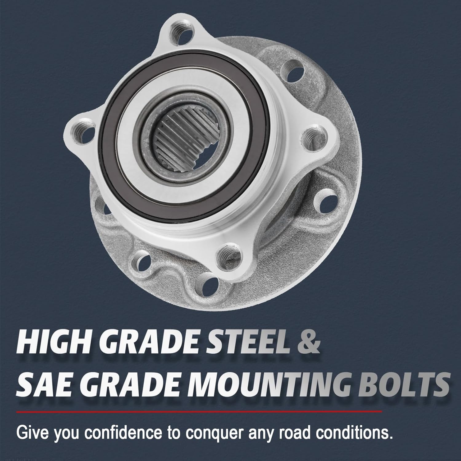 ALLCOMBO Front Wheel Bearing and Hub for 2015 2016 2017 Chrysler 200 2013-2016 Dodge Dart Driver Passenger Side Replacement Assembly Pair 513348