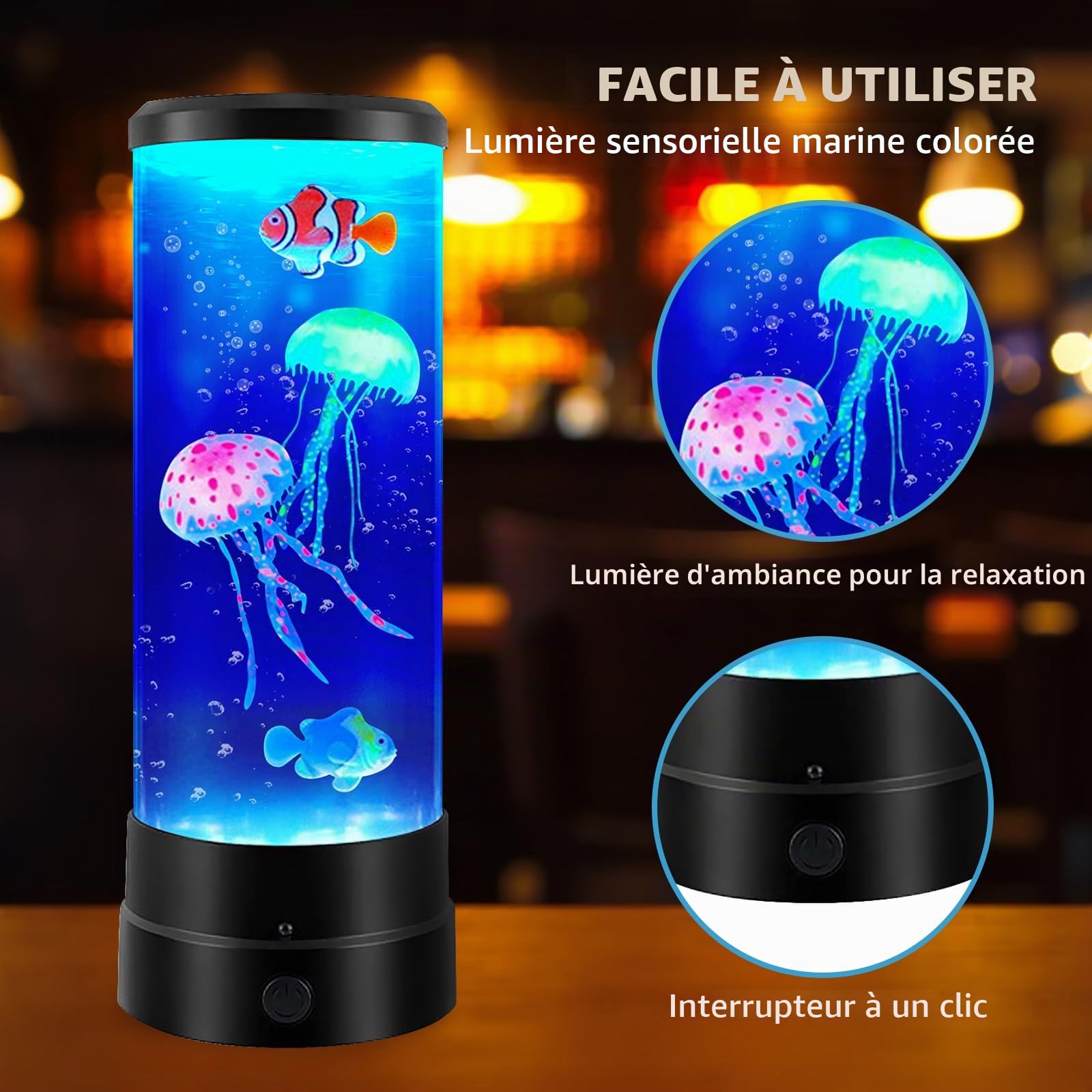 BYZESTY Lampe méduse à lave, lampe à lave, méduses, lampe à lave, lampe à méduses, lampe LED 17 couleurs, lampe d'aquarium pour lumière d'ambiance, veilleuse, décoration de la maison