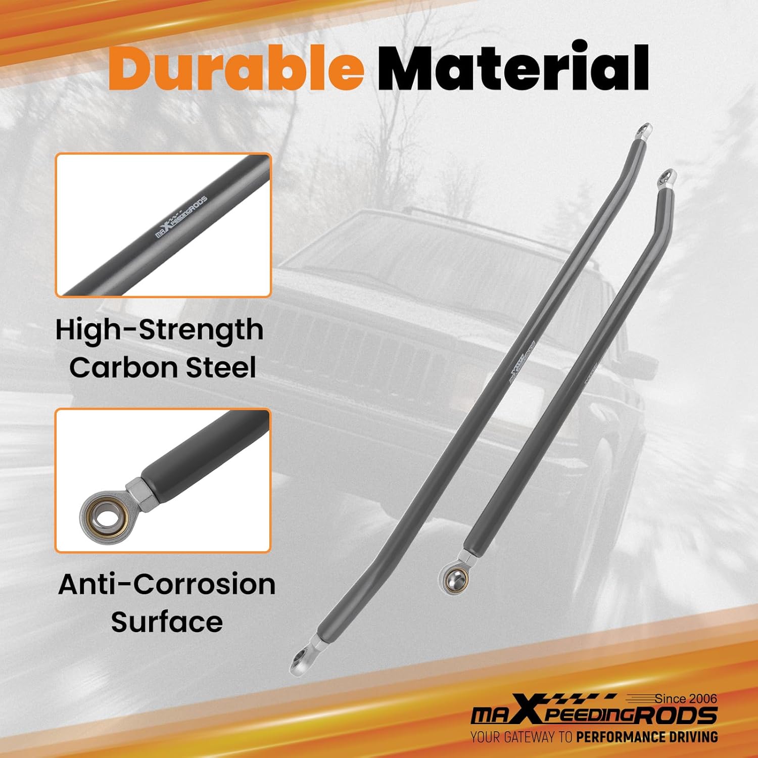 maXpeedingrods Crossover Steering Kit for Jeep Cherokee XJ Wrangler TJ LJ ZJ MJ, for 2.5" or More Lifted Suspension, Drag Link Tie Rod