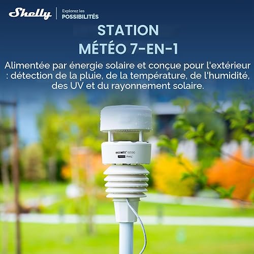 Ecowitt WS90 Powered by Shelly - Bluetooth & Zigbee Stazione Meteorologica Intelligente 7-in-1, UV e Misurazione della Radiazione Solare, Irrigazione e Giardinaggio, Rilevamento Pioggia Aptico, IPX5 - 6