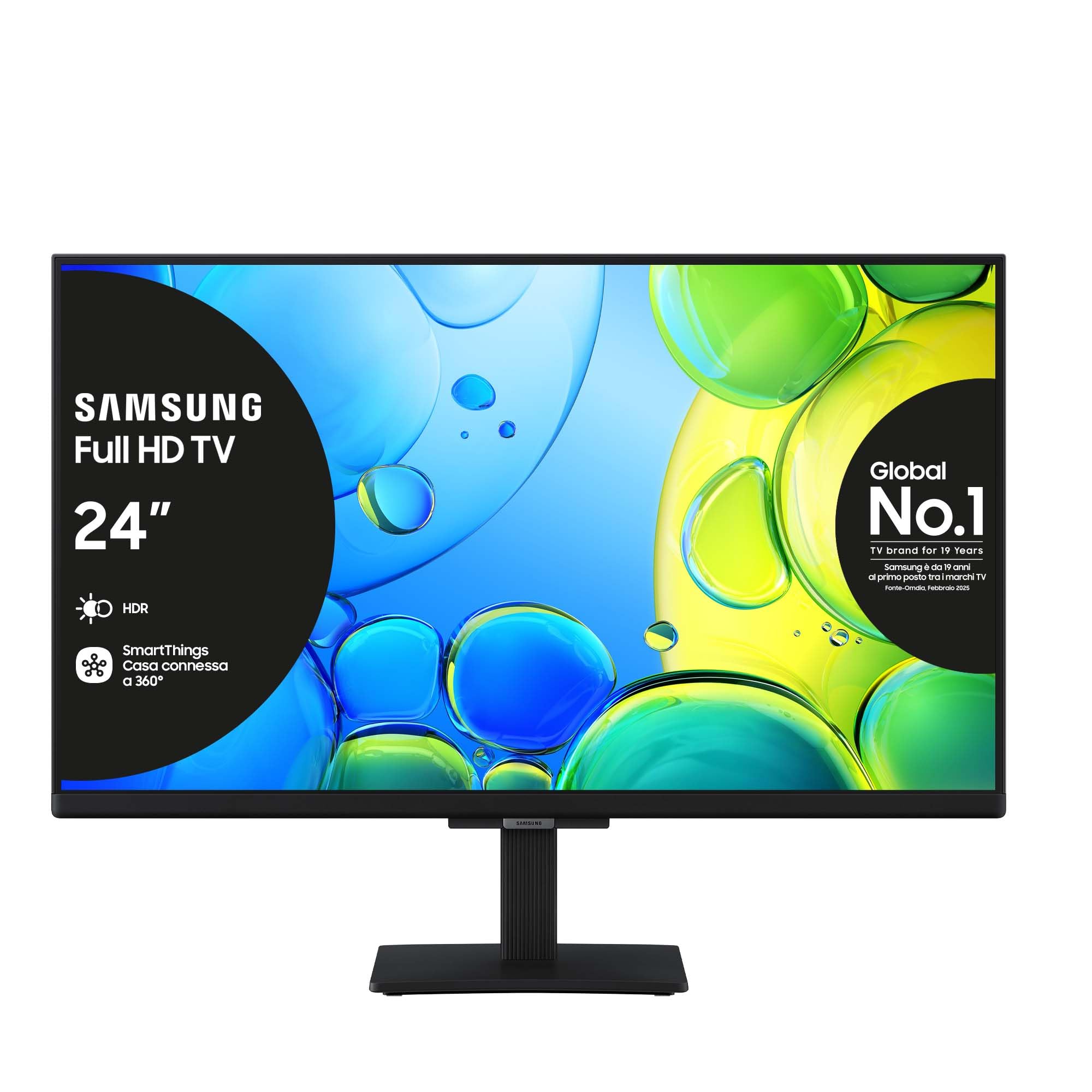 Samsung Full HD Smart TV 24'' UE24F6000FUXZT, Hyper Real Processor, HDR & Pur Color, Smart Experience, OTS Lite & Adaptive Sound, SlimLook Design, edizione speciale PACCHETTO INTRATTENIMENTO, 2025