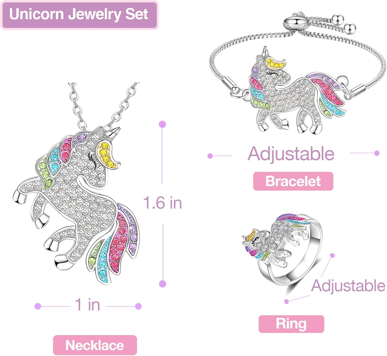 Unicorn Princess Dress Up Clothes for Little Girls – Costume, Jewelry and Headband