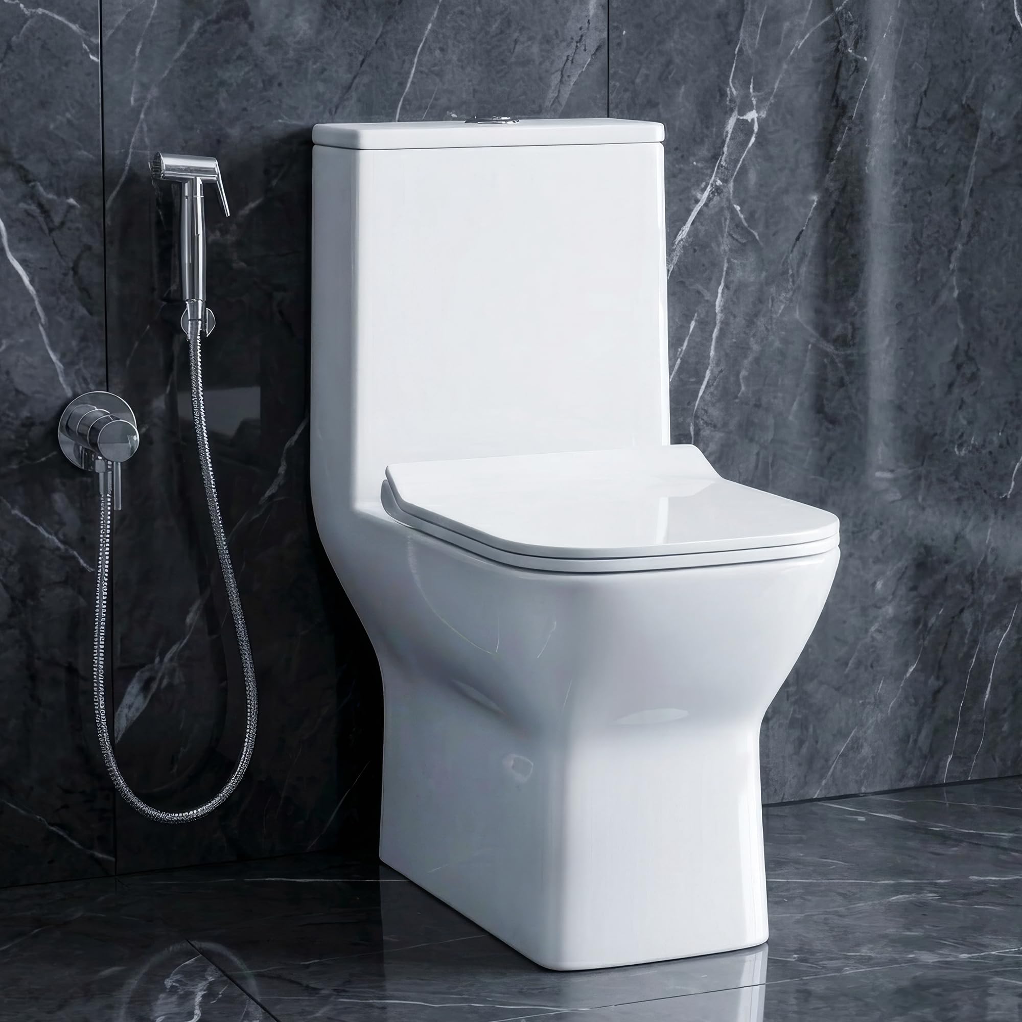 johnson fizzy one piece toilet | siphonic 220 mm s trap western commode | floor mounted ceramic toilet | dual flush 3/6l | soft close seat with quick release hinges| 10 year warranty
