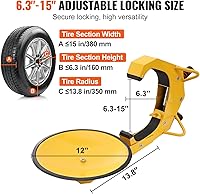 Vista 3 de VEVOR Abrazadera de bloqueo de rueda, paquete de 2 cerraduras de rueda de remolque, bloqueo de neumático antirrobo de servicio pesado, bloqueo
