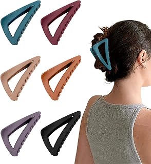 Kavya Hair Clip Large Non-slip 6 Pcs Hair Clips Hair Clips Thick Hair Matte French Claw Clip Hair Clips Adult Retro Hair Jewelry Hair Products for Girls Women (Trendy)