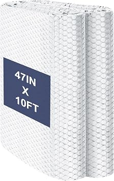 DGSL Double Reflective Bubble Foil Insulation Foam, 47IN X 10FT Window Insulation for Summer Heat Reflective Window Film for Window, Garage Door, RV, Roof