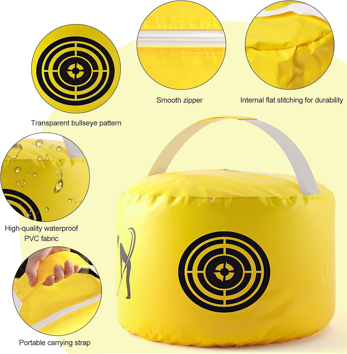 Golf Impact Bag | Golf Swing Trainer & Practice Tool for Beginners, Portable Power Hitting Smash Bag with Waterproof Durable Cover, Indoor Outdoor Golf Training Aids