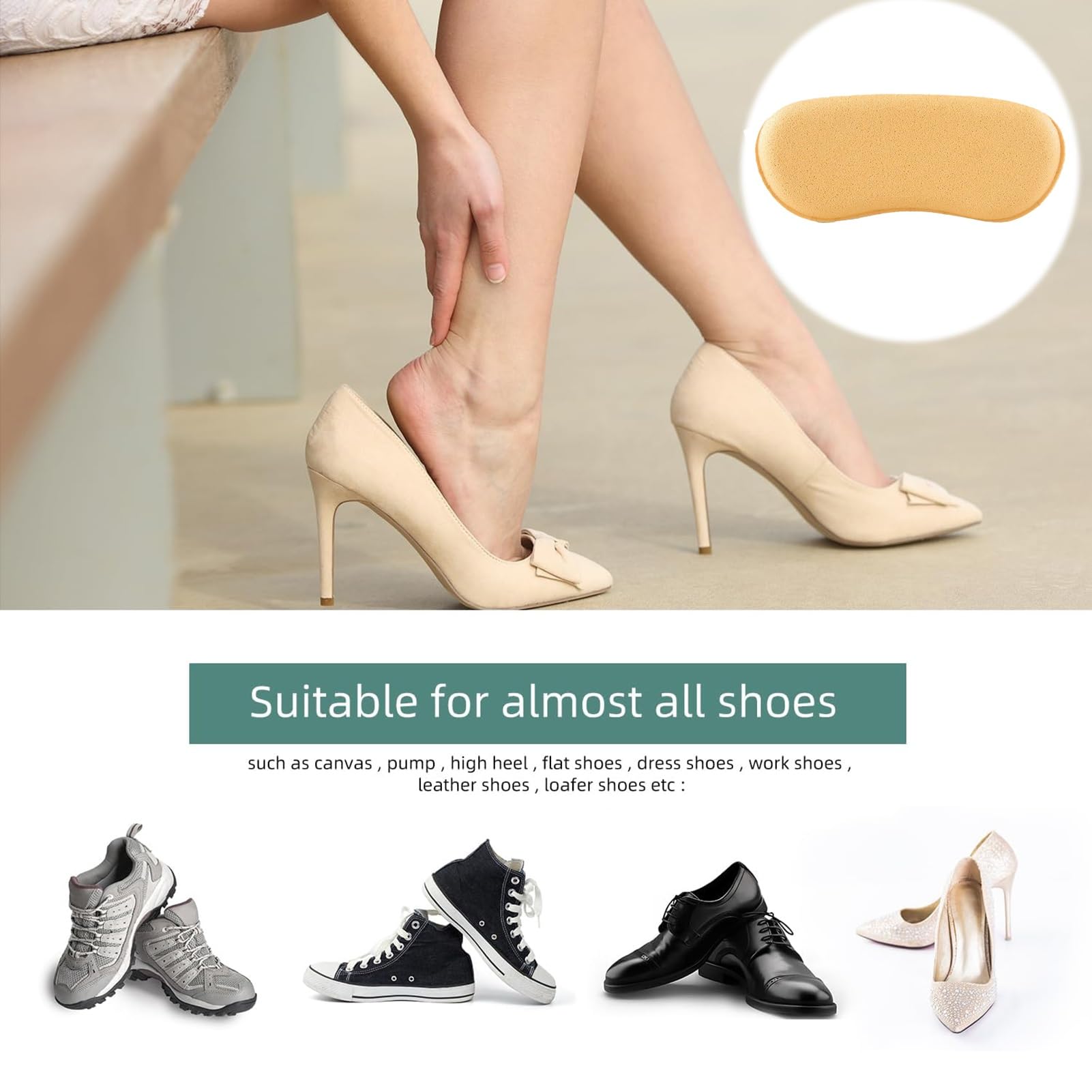 Fersenpolster Schuhe Selbstklebende Fersengriffe, lose Schuhe zu groß, wiederverwendbare Fersenschutzeinlagen für Damen und Herren, verhindern Fersenrutschen und Reiben (Color : Gray, Size : 18pcs-t