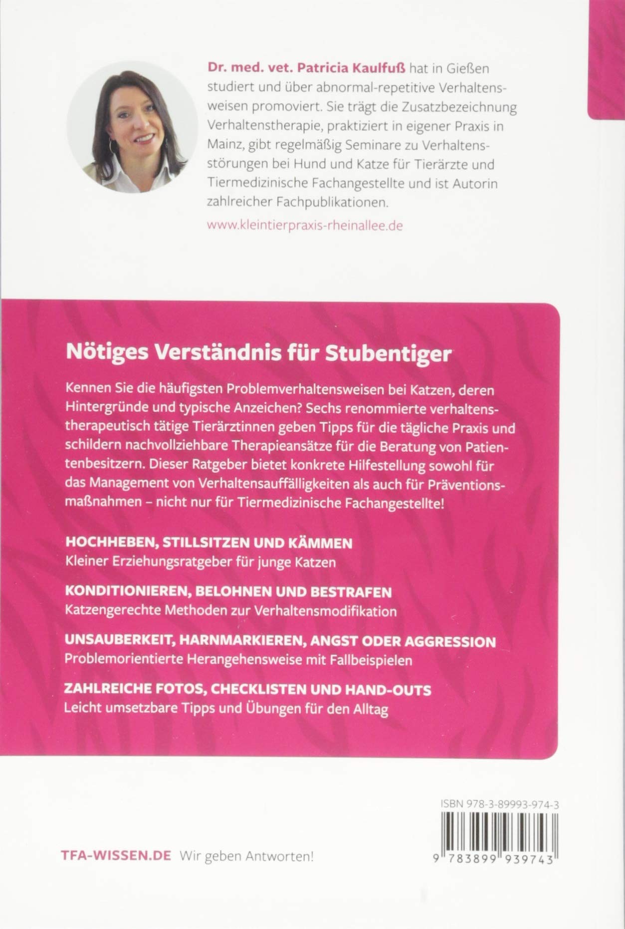 Verhaltensprobleme bei der Katze: Von den Grundlagen bis zum Management, Zusatzmaterial online: Infoblätter für Patientenbesitzer. (Reihe TFA-Wissen)