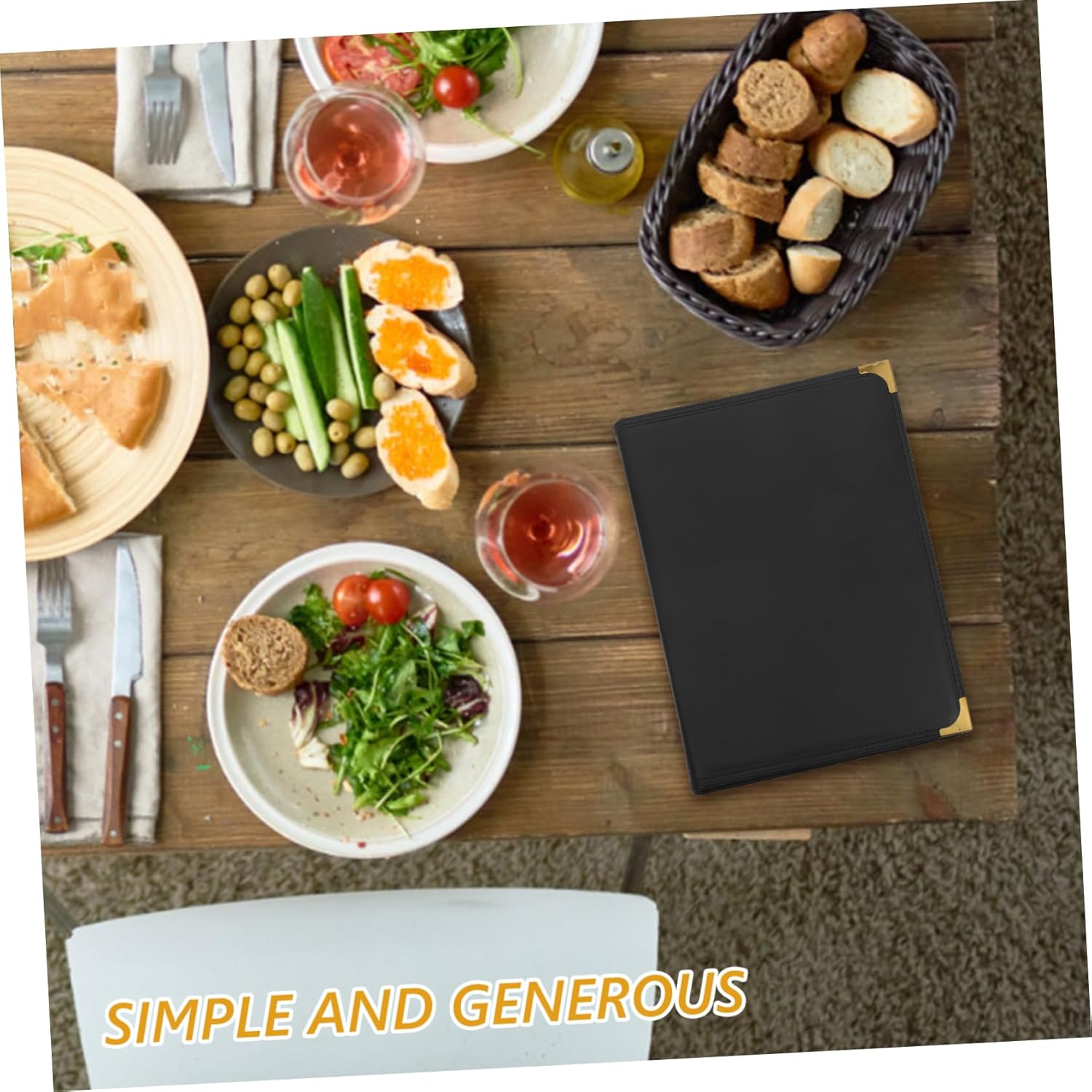 LIFKOME Transparent Menu Holder Book for Restaurants Recipe Covers Easy to Clean Sleeves for Wine Drinks Bars Page Insert Menu Display