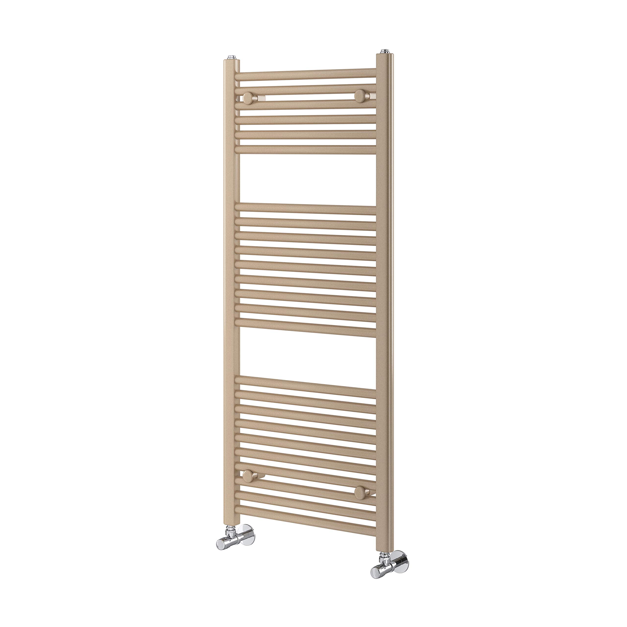 Newark Bathroom Vertical Heated Ladder Towel Warmer Rail Radiator 1200 x 500- Brown Metallic