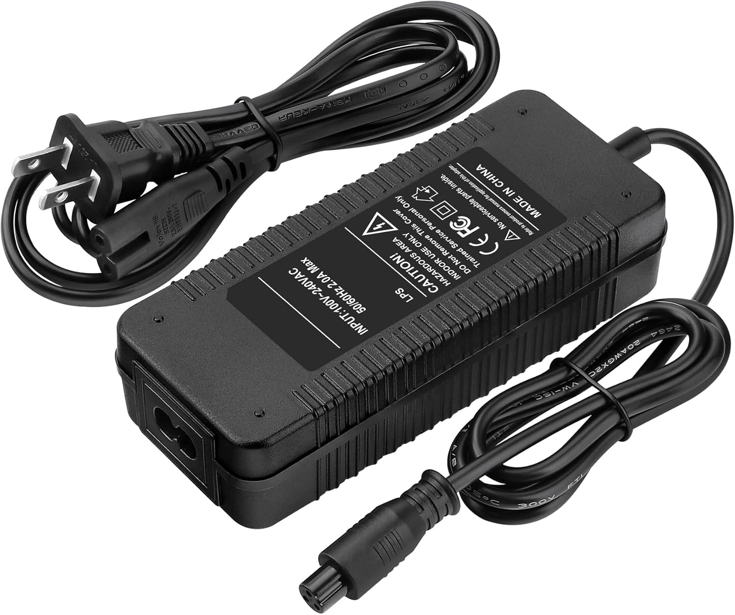 Acdctek 3-Prong 42V AC/DC Adapter with both AC and DC cables connected