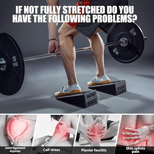 Miniatura 2 de Bloque para sentadillas, paquete de 3 unidades de 12 pies para estiradores de piernas, tabla inclinada para sentadillas, levantamiento de