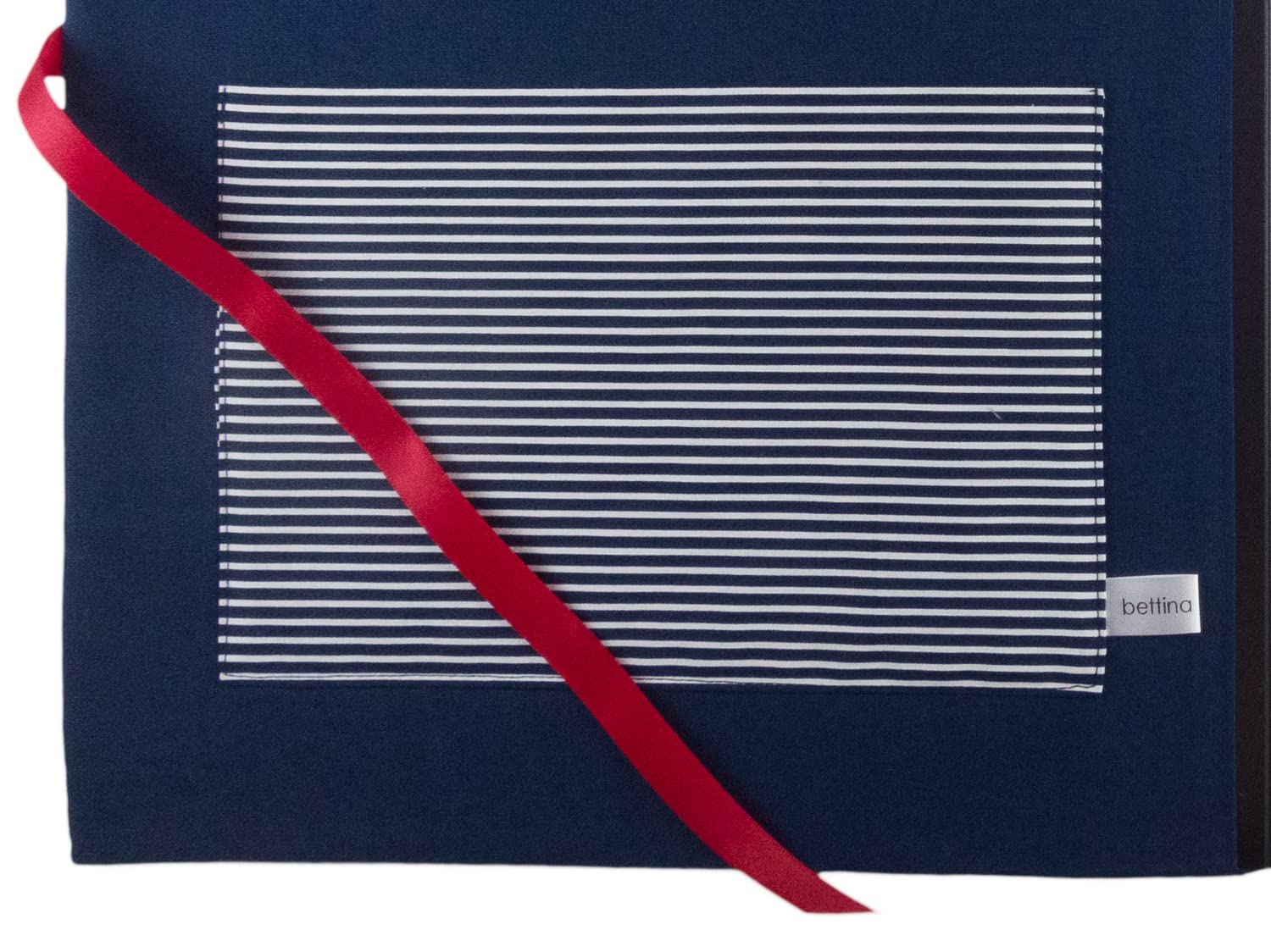 bettina bruder - Sammelmappe DIN A3 - innen 30 Sichthüllen - Streifen blau weiß quer bordeaux rot- innen uni blau