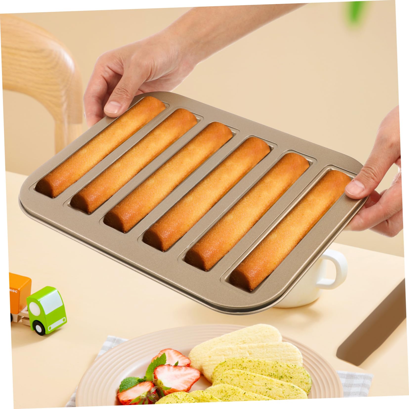 Ipetboom 3 Pièces Moule à Gâteau Pratique pour Pâtisserie DIY Moule à Adhésif pour Gâteaux Pâtisseries et Biscuits à Cavités Or