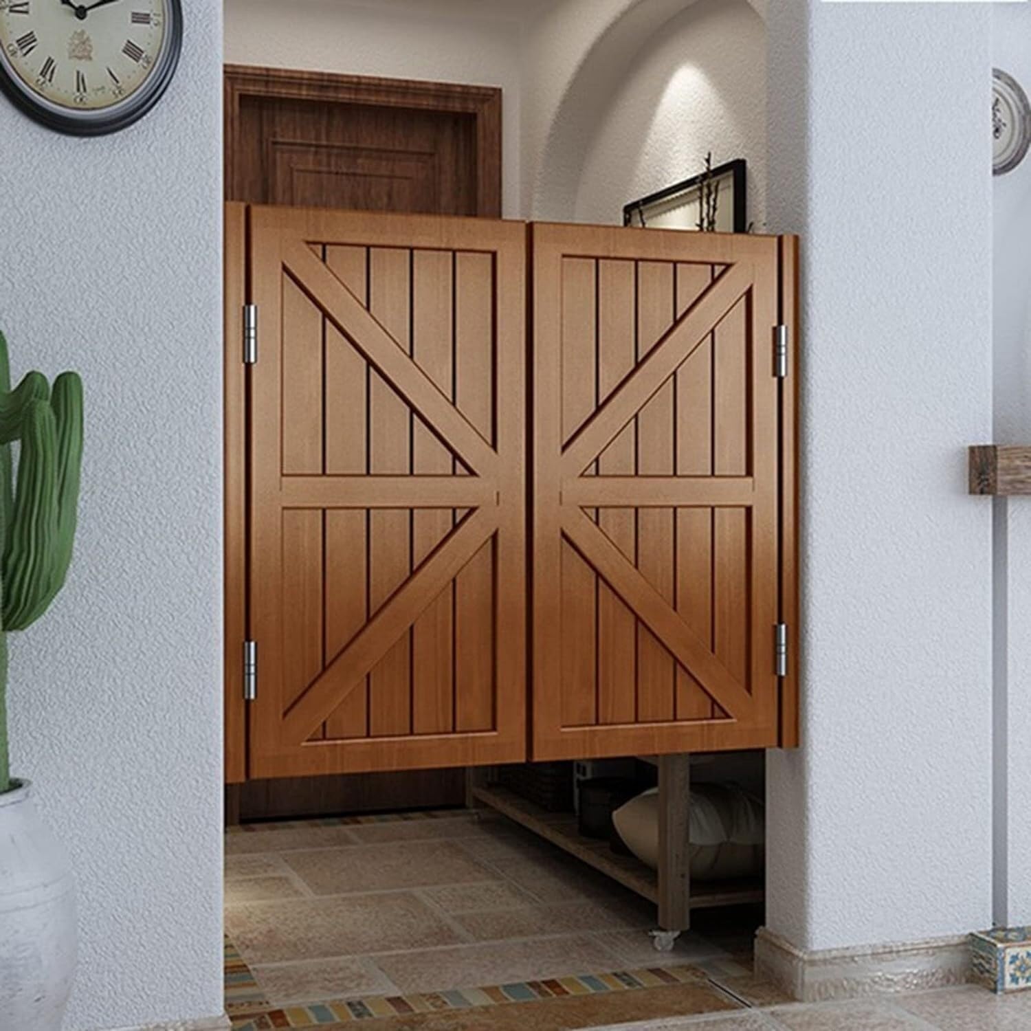 Portes de café en bois massif avec fermeture automatique style saloon