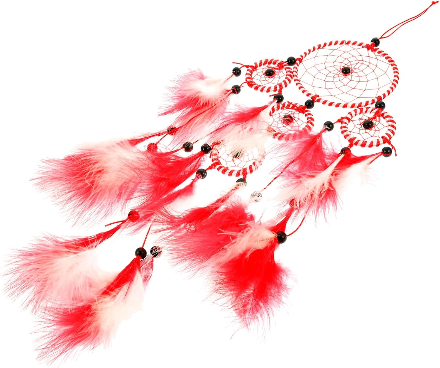 DOITOOL Lovely Plume Dream Catcher Wall Hanging Ornament for Home Decor Creative Household Dreamcatcher with Quill Design Meaningful Gift for Bedroom Filters Nightmares and Enhances