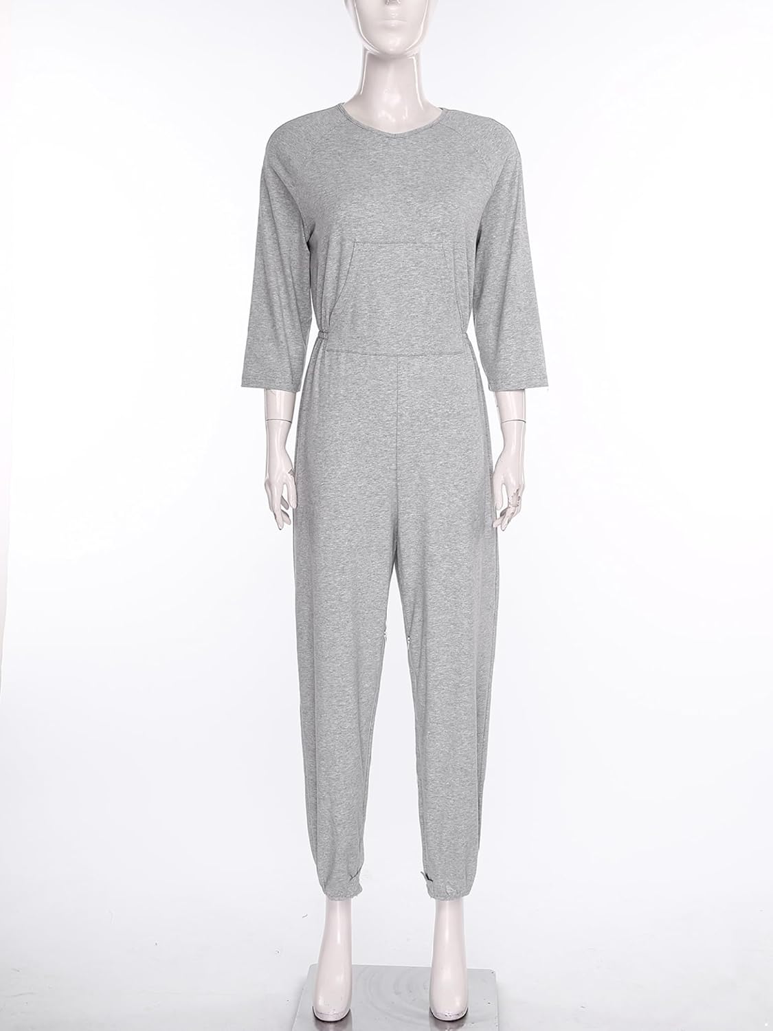 Women Dementia Clothing Alzheimers Anti-Strip Jumpsuit Easy Care Nursing Nightwear with Zipper at Back and Leg - Image 3