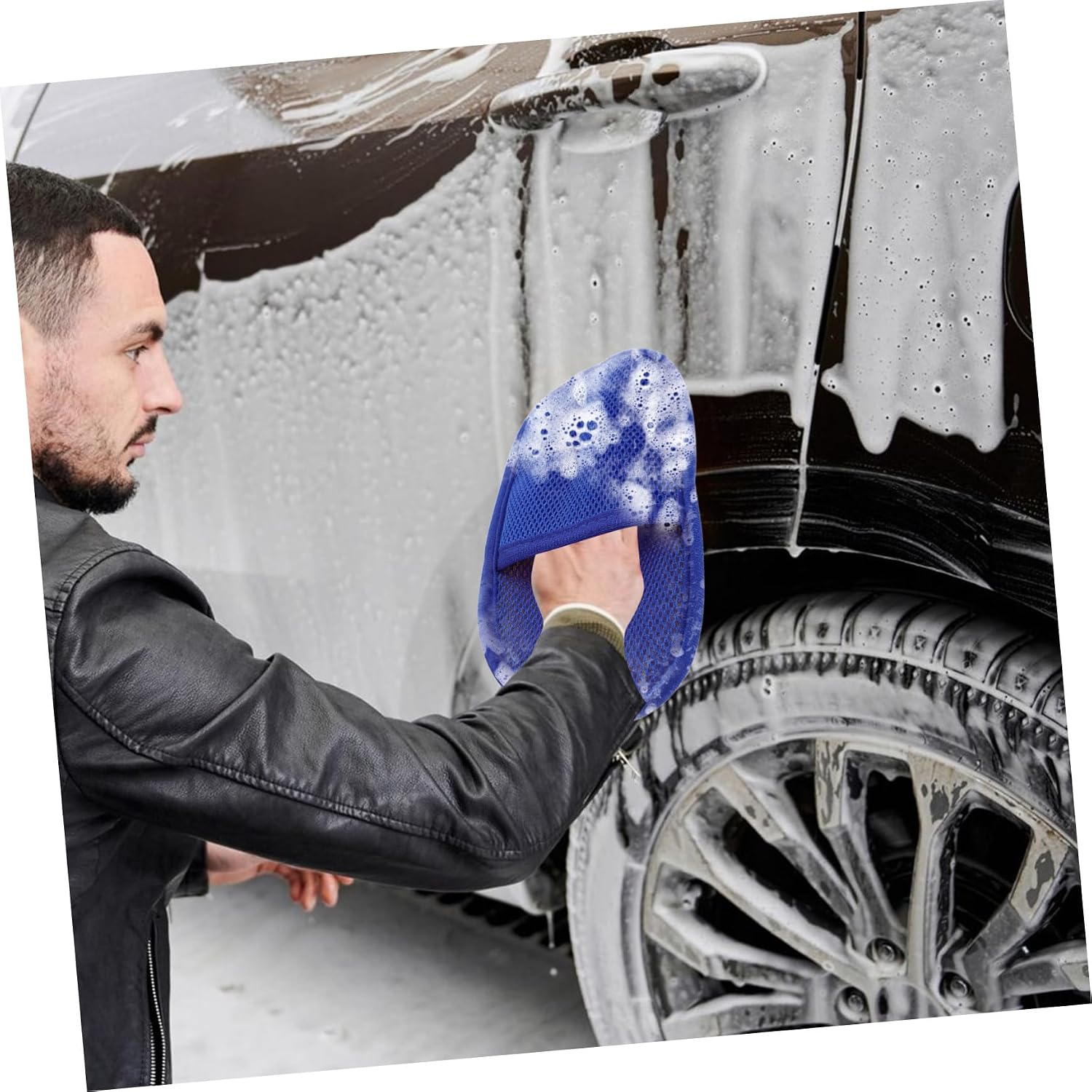 Mikinona Soft Fleece Car Waxing Gloves Scratch Cleaning Mitts for Car Washing Dust Mitts Interior Cleaning
