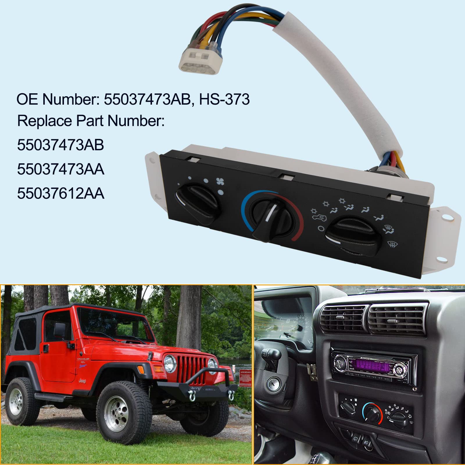 Buy 55037473AB HS373 HVAC A/C Heater Control Panel & Blower Motor